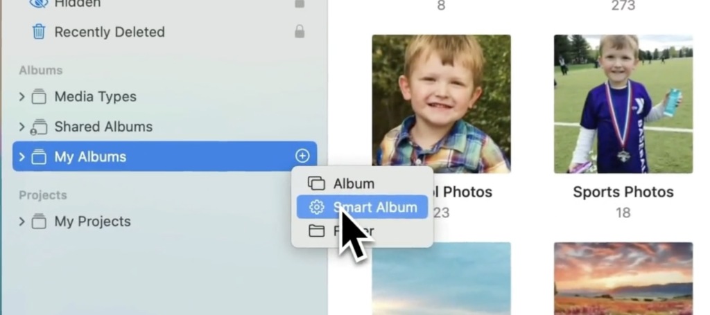 trick to find photos not in albums (Mac)